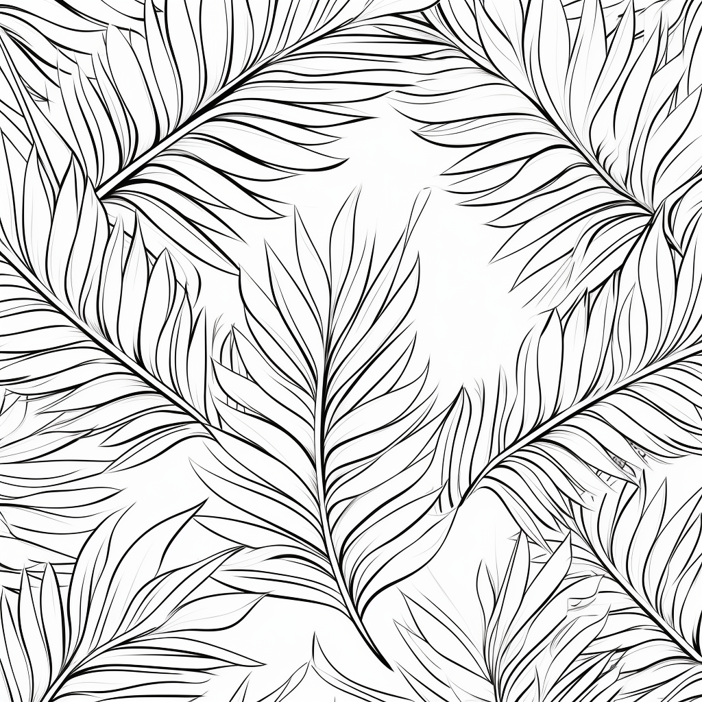 Palm tree leaves coloring pages