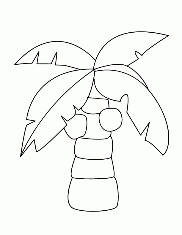 Palm tree leaves coloring page