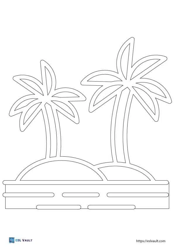 Palm tree coloring pages