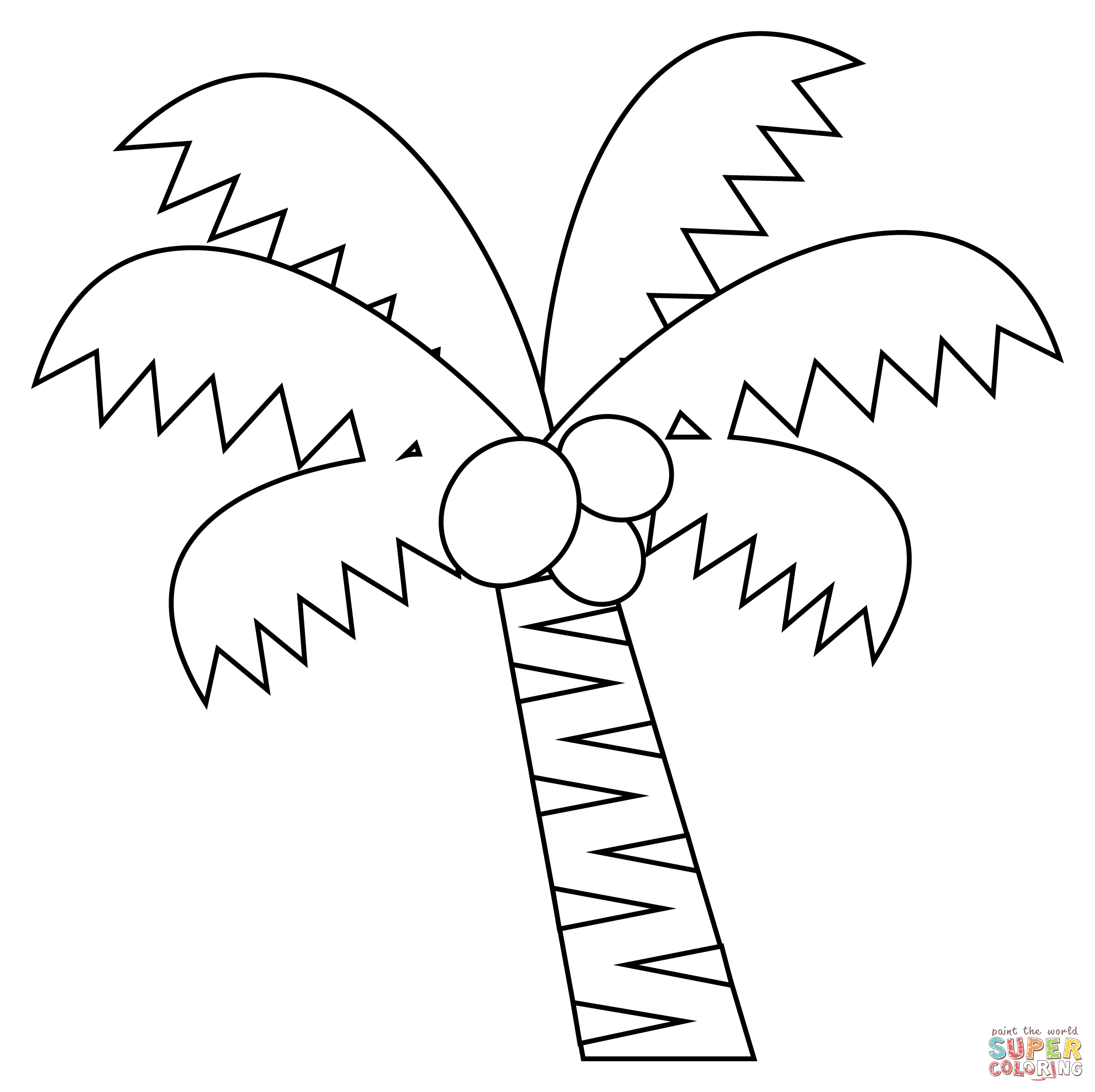 Palm tree coloring page free printable coloring pages