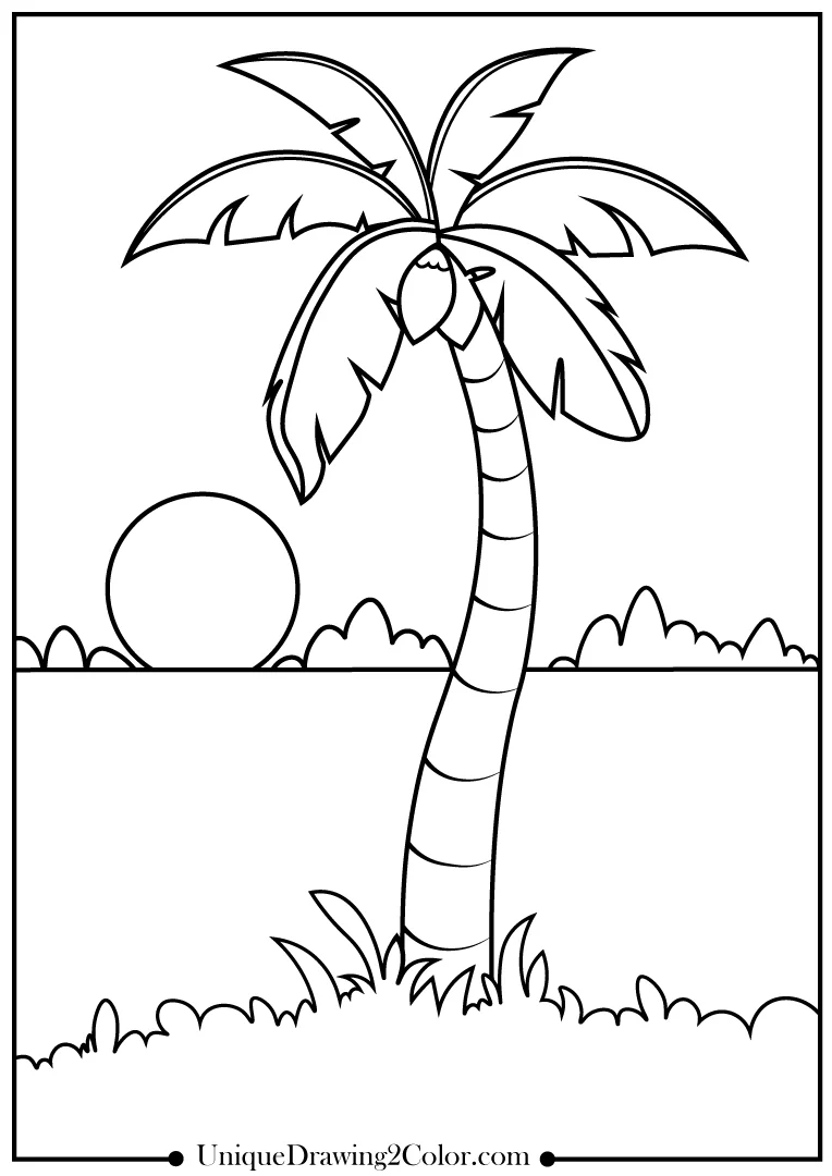 Palm tree coloring pages