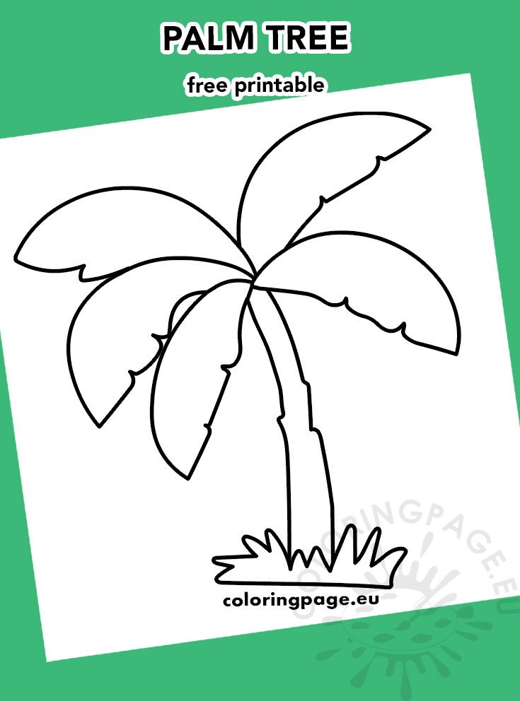 Palm tree template coloring page