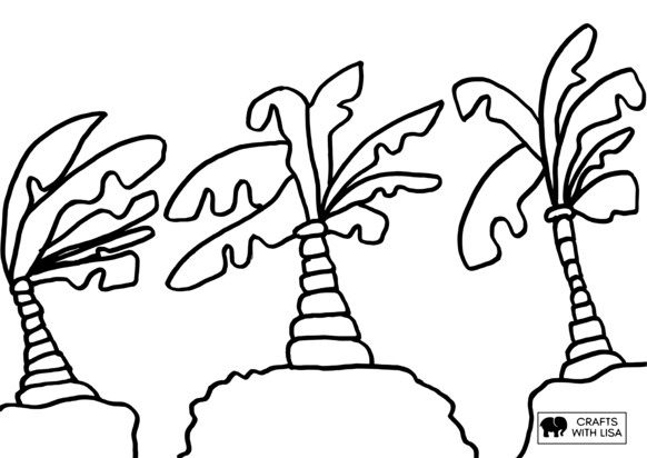 Palm trees coloring page