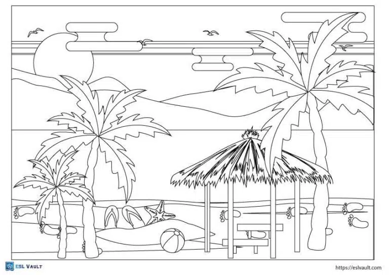 Palm tree coloring pages