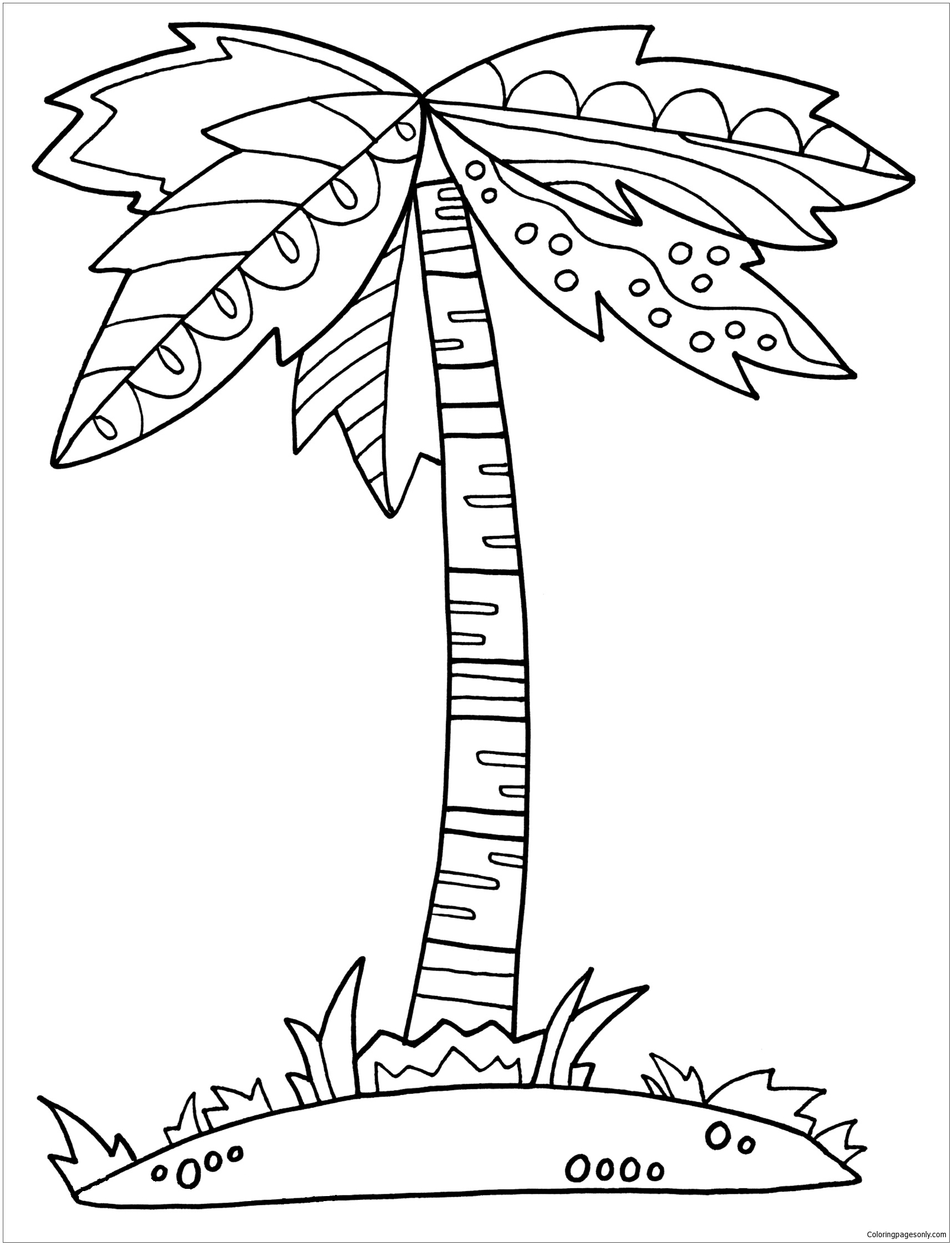 Palm tree coloring page