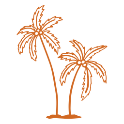 Palm coconut tree hand drawn png svg design for t