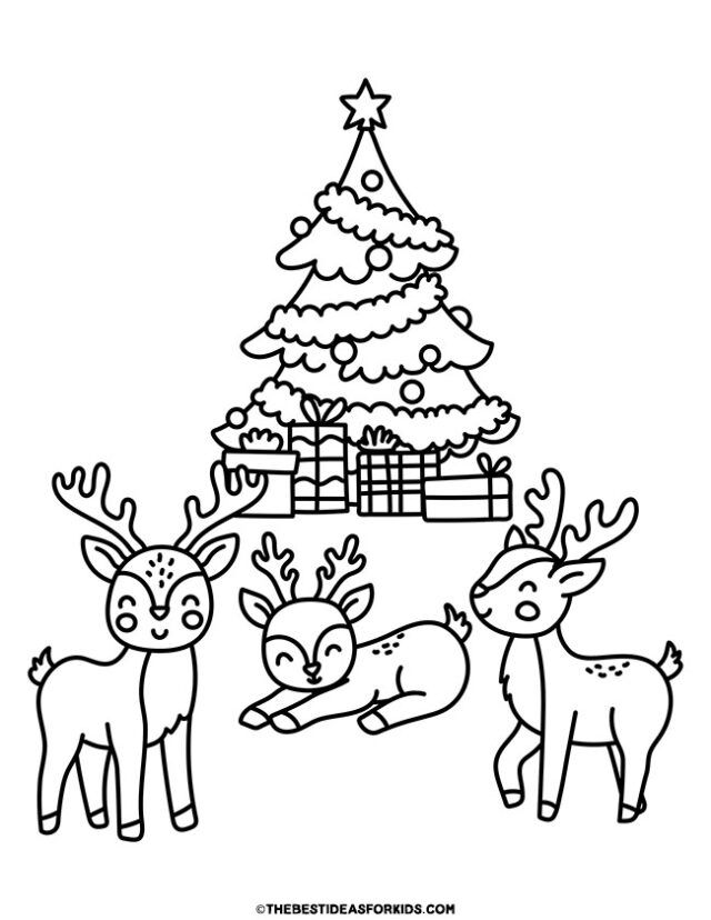 Reindeer coloring pages free printables