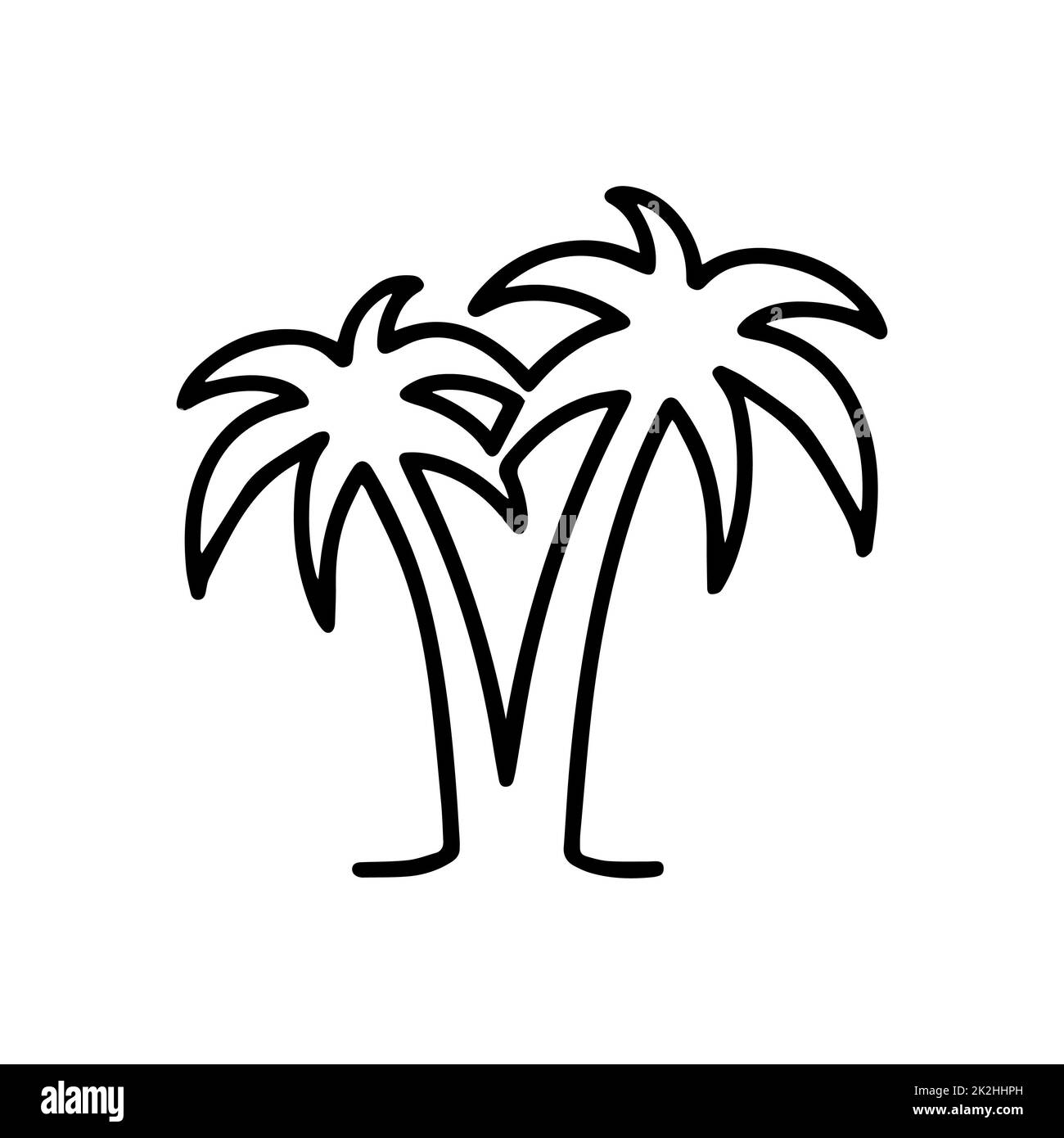 Palm tree line drawing hi