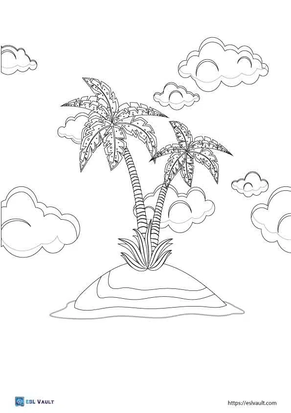 Palm tree coloring pages