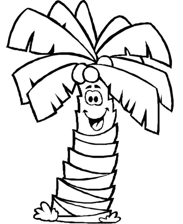 Palm tree coloring pages pdf for kids