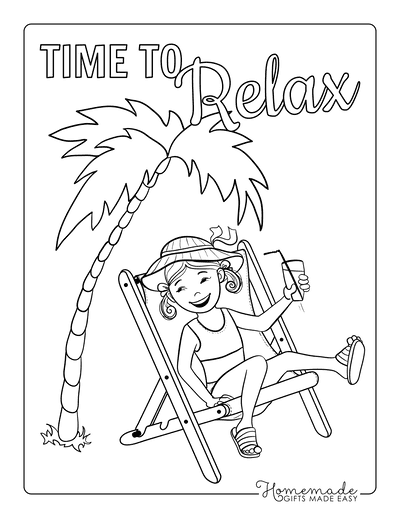 Free summer coloring pages for kids adults