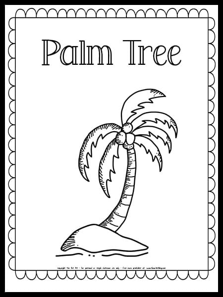 Palm tree coloring page free homeschool deals