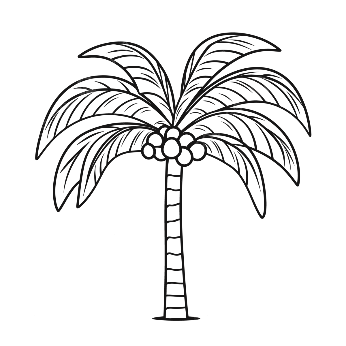 Palm tree coloring page outline sketch drawing vector palm tree drawing tree drawing wing drawing png and vector with transparent background for free download