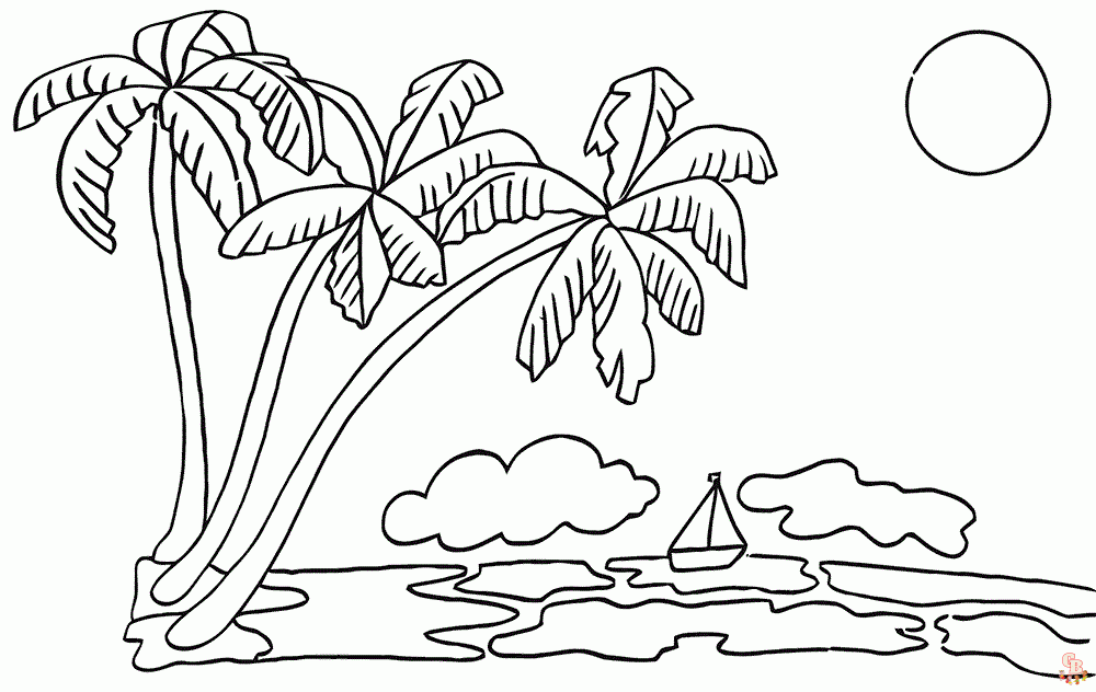 Palm tree coloring pages tropical fun for kids of all ages