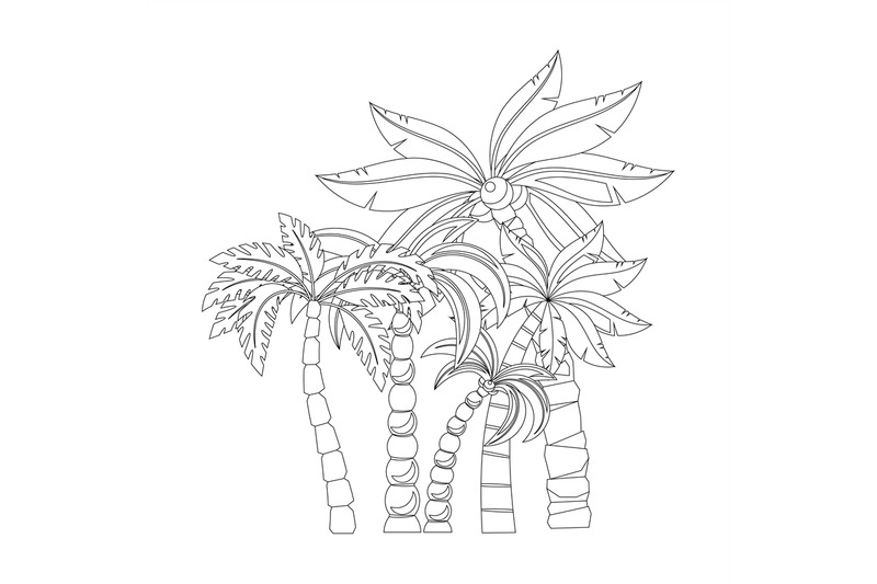 Palm trees for coloring book pages by smartstartstocker