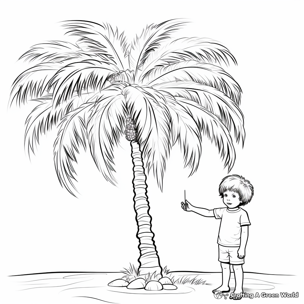 Palm tree coloring pages