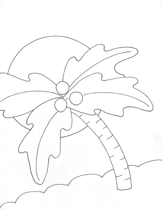 Palm tree coloring page â wee folk art