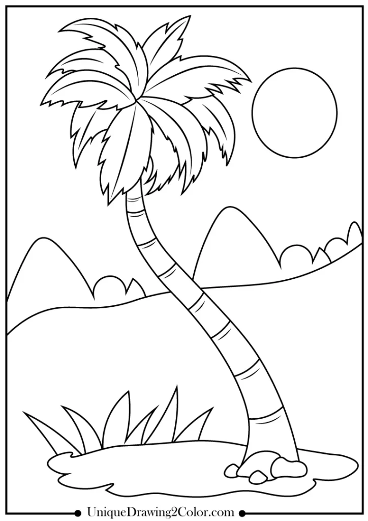 Palm tree coloring pages