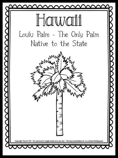 Hawaii loulu palm tree coloring page free printable â the art kit