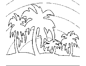 Abstract palm tree coloring page