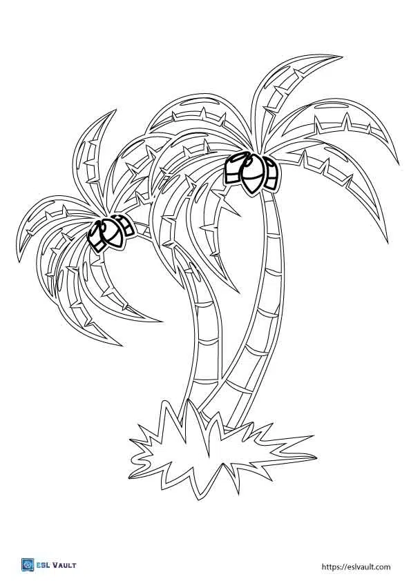 Palm tree coloring pages