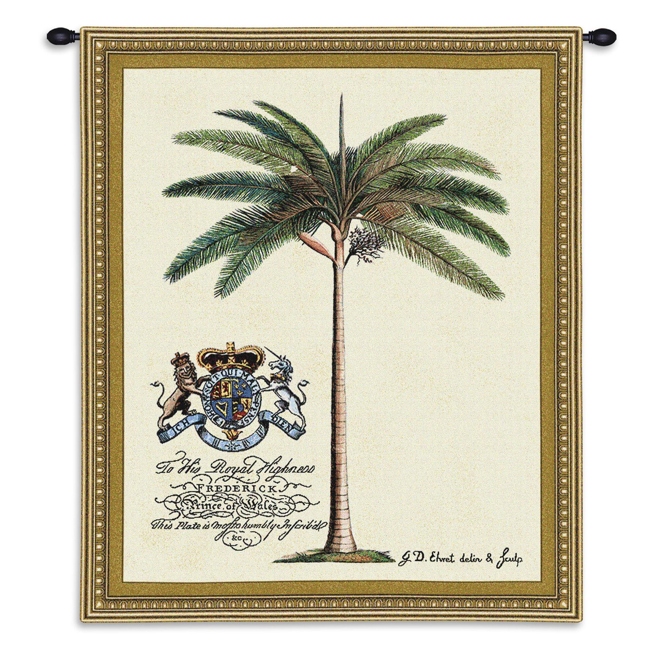 Prince of wales woven tapestry wall art hanging royal palm for welsh prince frederick cotton usa size x