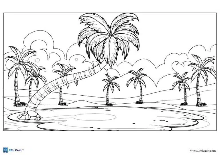 Palm tree coloring pages