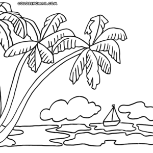 Palm tree coloring pages printable for free download