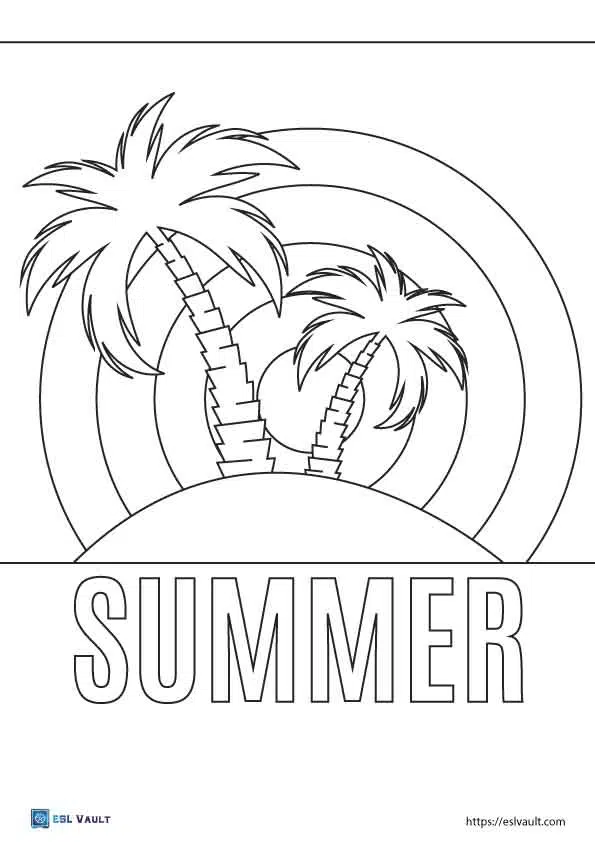 Palm tree coloring pages