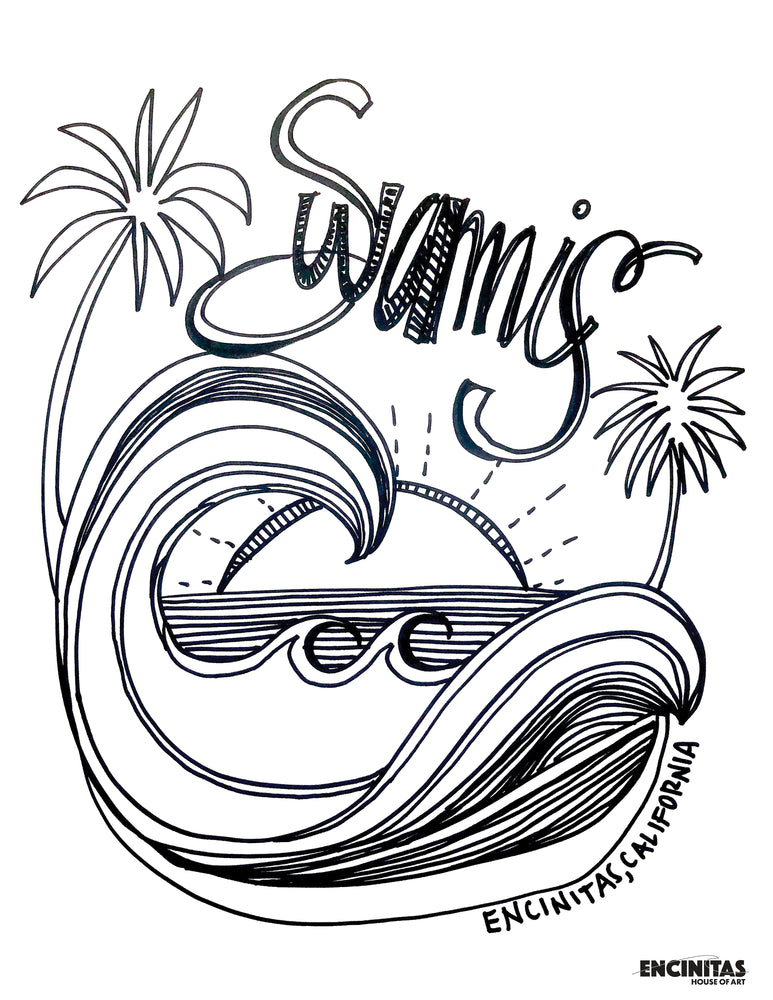 Palm trees coloring page â encinitas house of art