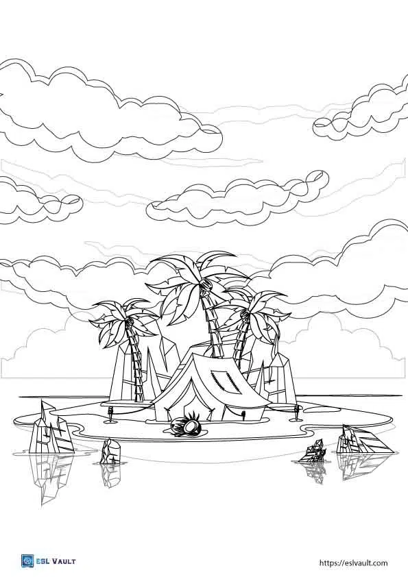 Palm tree coloring pages