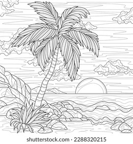 Thousand coloring book landscape royalty