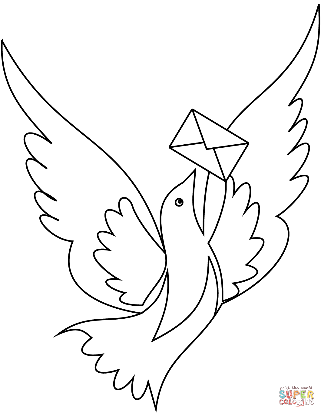 Carrier pigeon coloring page free printable coloring pages