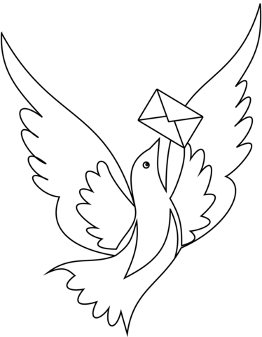 Carrier pigeon coloring page free printable coloring pages