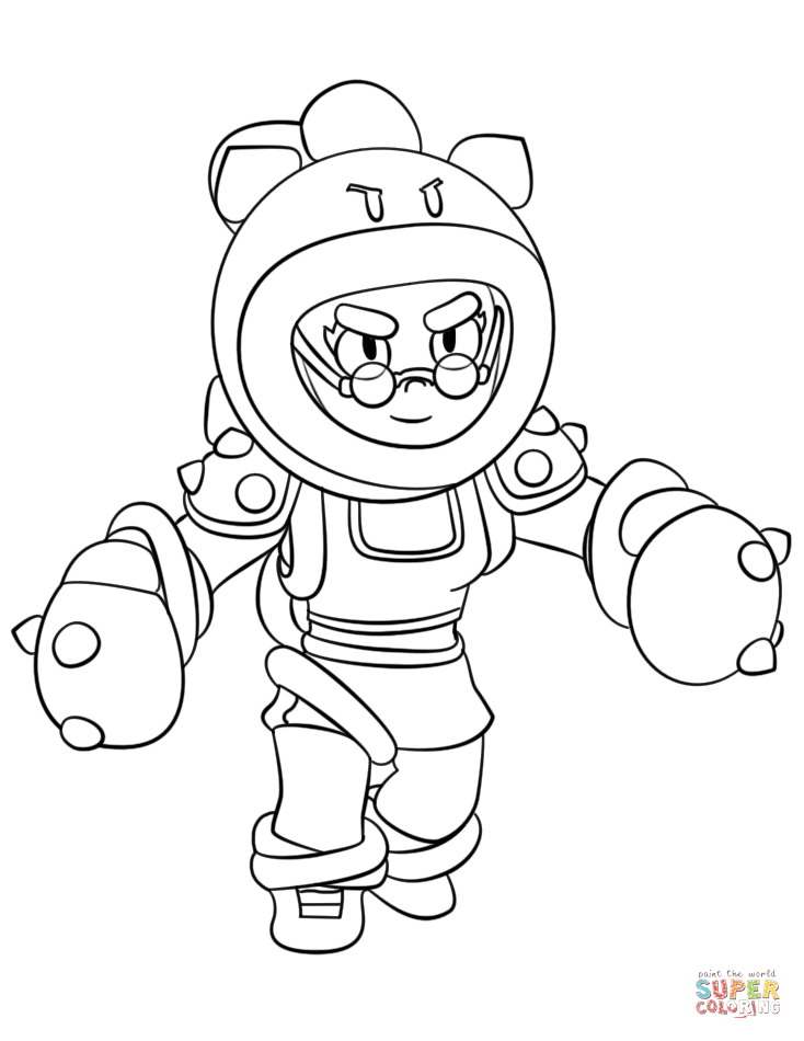 Brawl stars rosa coloring page free printable coloring pages