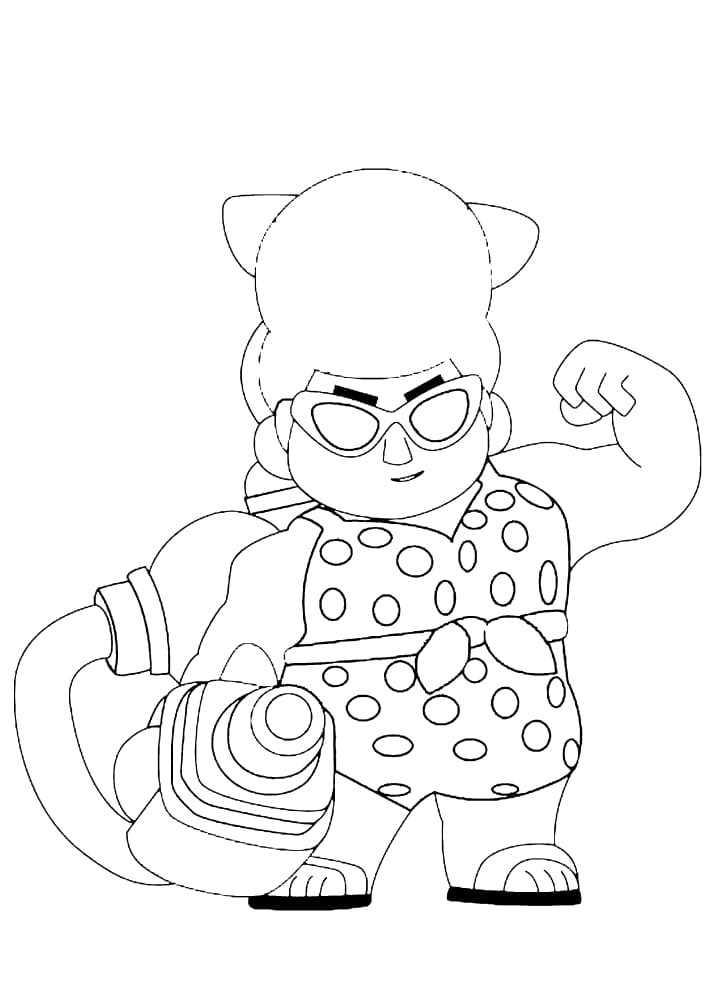 Coloring page brawl stars beach pam print