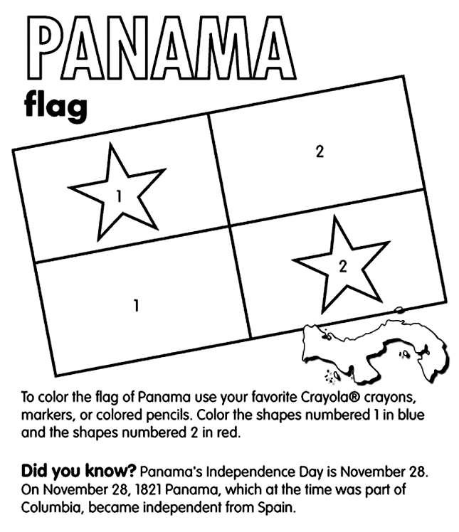 Panama on crayola free coloring pages flag coloring pages panama