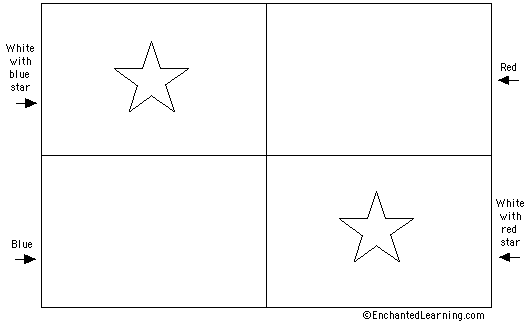 Panama flag coloring