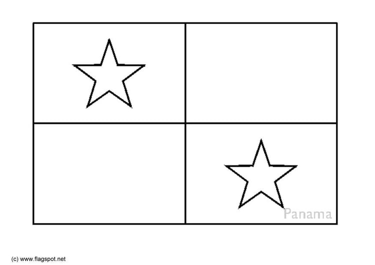 Coloring page flag panama