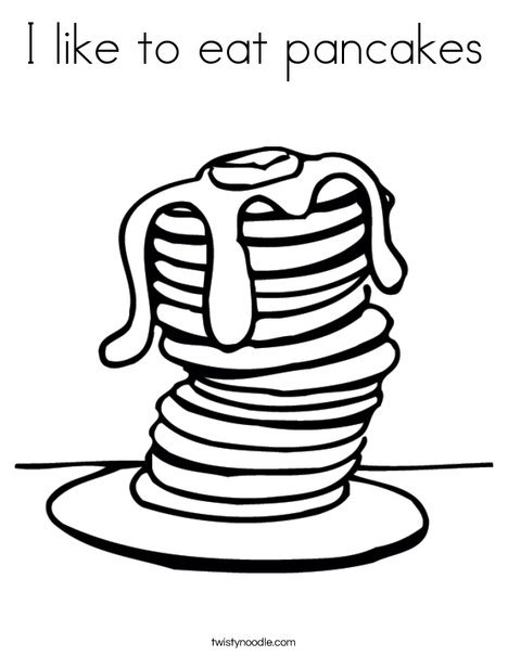 I like to eat pancakes coloring page