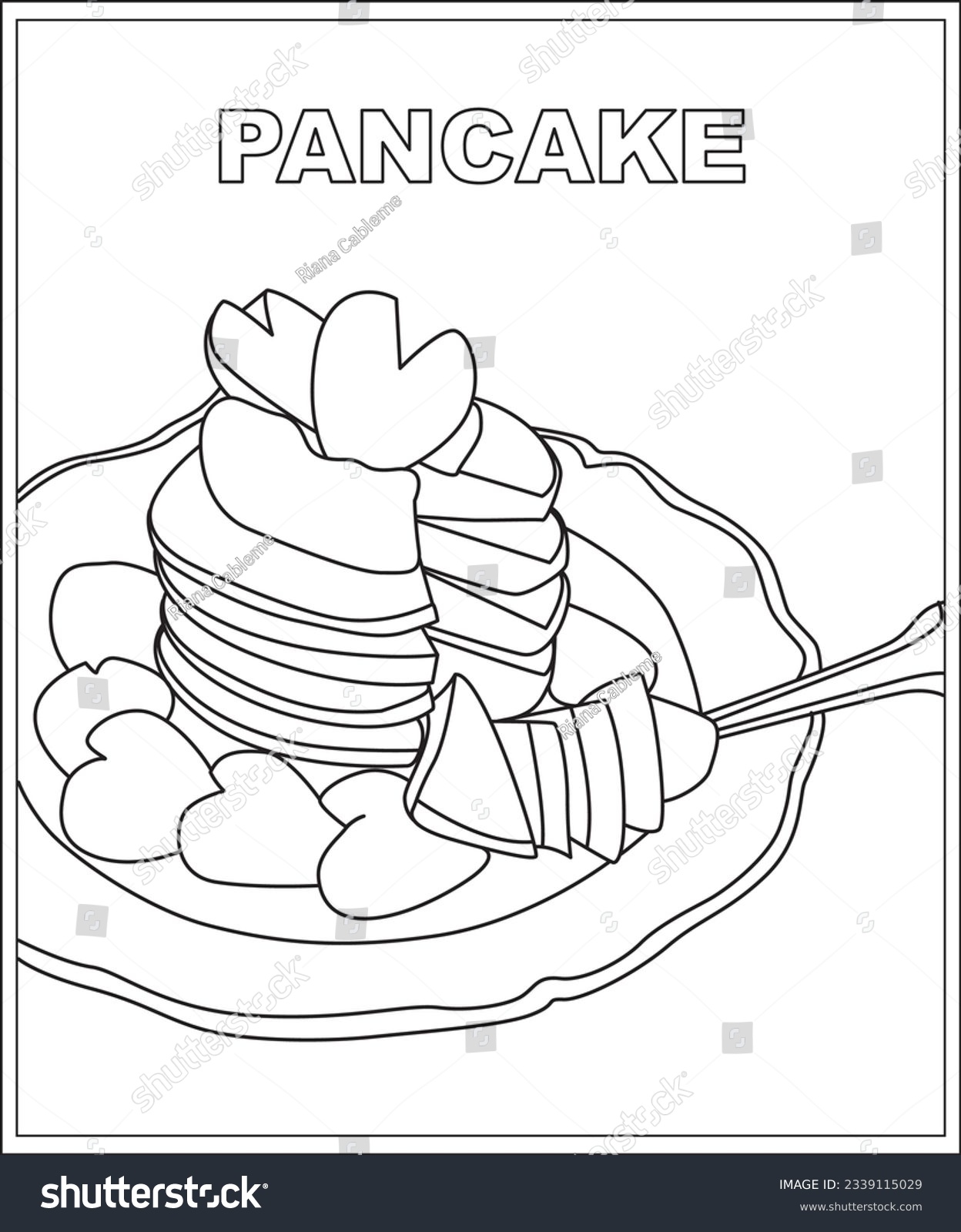 Pancake coloring book children food coloring stock vector royalty free