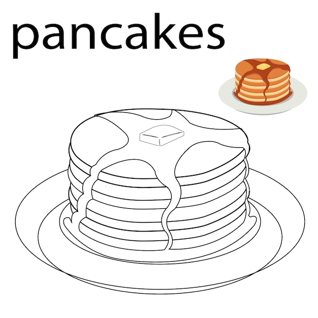 Premium vector coloring pages pancakes