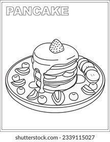 Pancake coloring book children food coloring stock vector royalty free