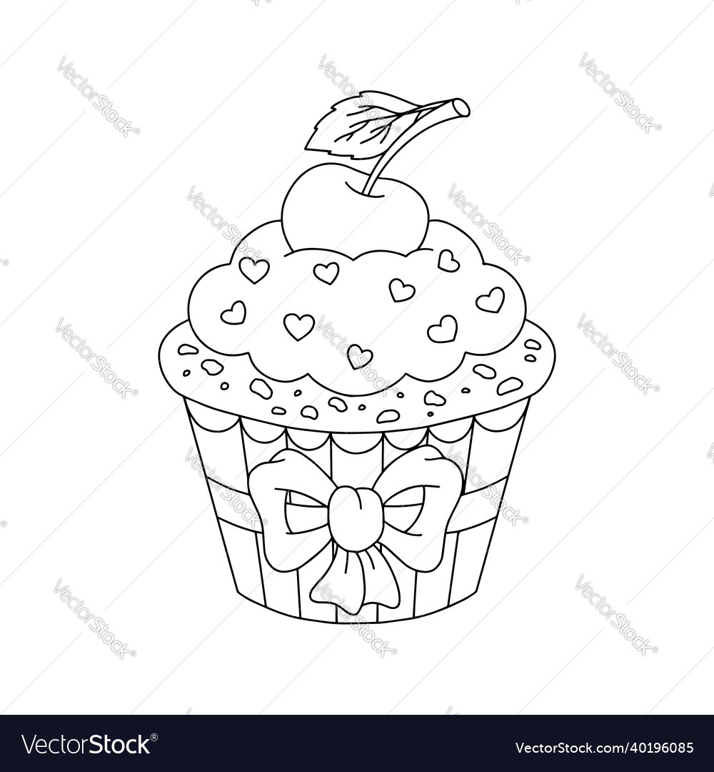 Delicious pancake coloring book page for kids vector image