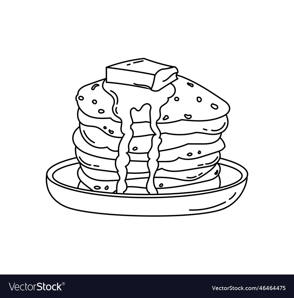 Pancake doodle coloring book with for kids vector image