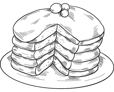 Pancakes coloring page free printable coloring pages