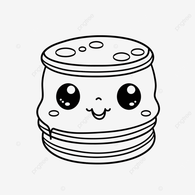 Kawaii shaped pancake coloring page outline sketch drawing vector pancakes drawing pancakes outline pancakes sketch png and vector with transparent background for free download