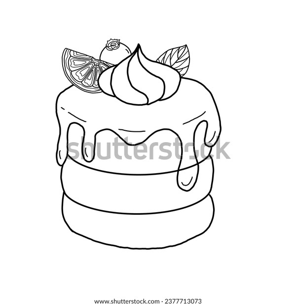 Pancake coloring pages kids sweet printable stock illustration