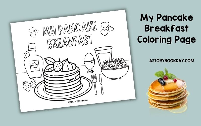 My pancake breakfast coloring page for kids