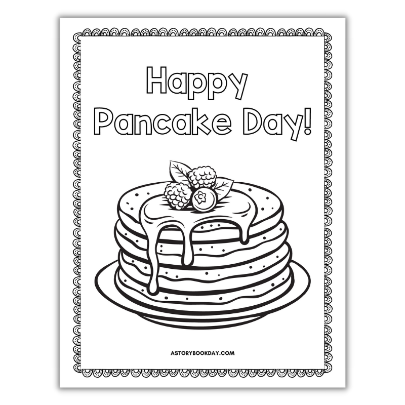 Happy pancake day free printable coloring page